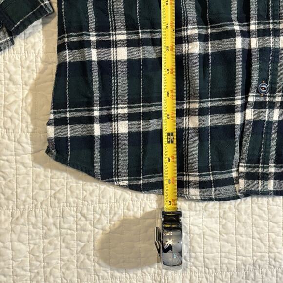 Men's Large Weatherproof Vintage Flannel Shirt Black White Plaid Button Up - Picture 5 of 7